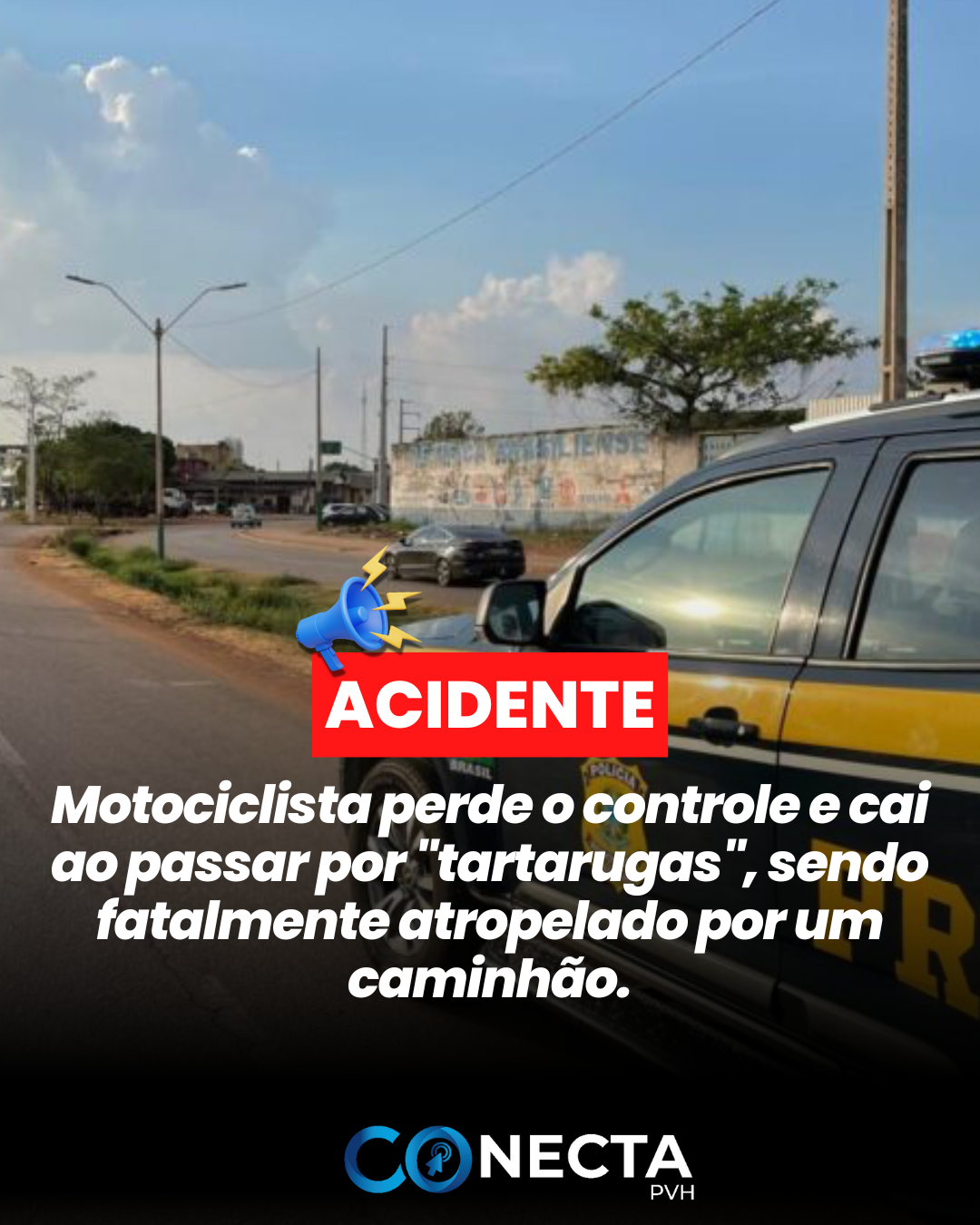 Motociclista perde o controle e cai ao passar por 