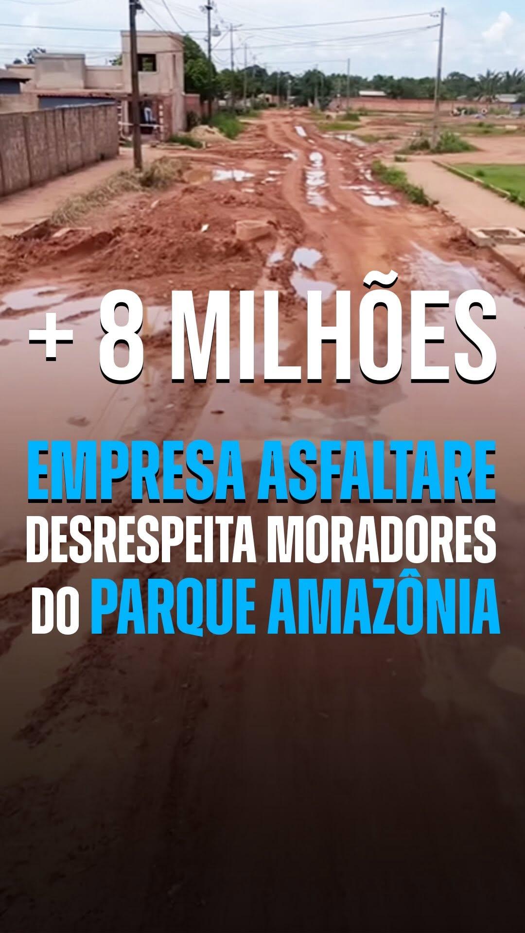 Vereador Marcos Combate denuncia serviço incompleto da Asfaltare e abandono no Parque Amazônia