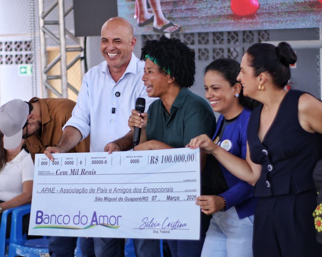 Apae de São Miguel do Guaporé recebe R$ 100 mil de emenda da deputada federal Sílvia Cristina 