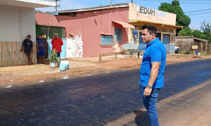 Vereador Edimilson Dourado garante pavimentação de mais uma rua no bairro Castanheira